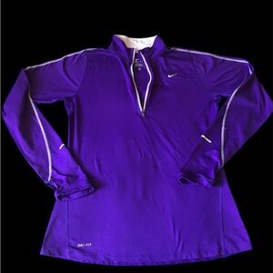 Nike Dri-Fit Women's Purple Long Sleeve T-Shirt Regular Fit Activewear